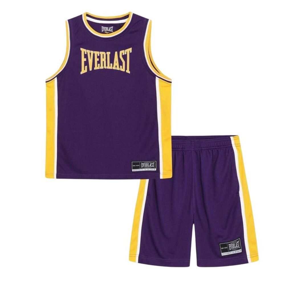 Everlast Childrens/Kids Polyester Top & Bottom Set Set / Purple/Yellow